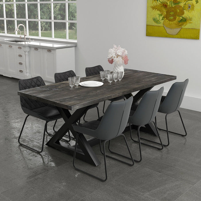 Worldwide Home Furnishings Zax-Dining Table-Distressed Grey Rectangular Dining Table 201-147DG