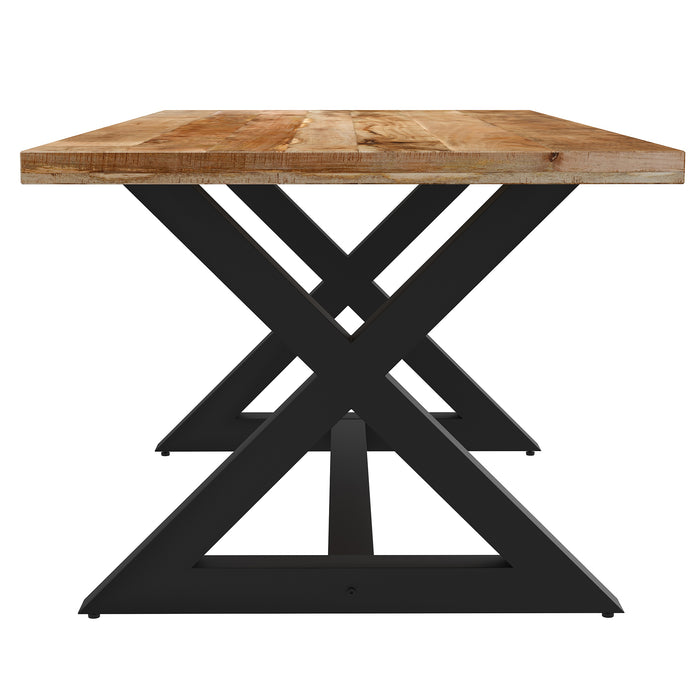 Worldwide Home Furnishings Zax-Dining Table-Natural/Black Rectangular Dining Table 201-147NAT_BK