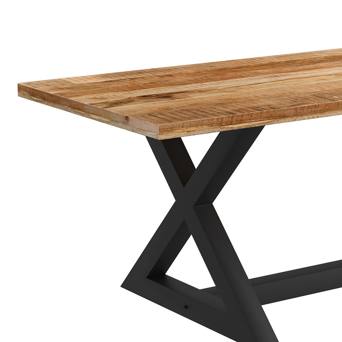 Worldwide Home Furnishings Zax-Dining Table-Natural/Black Rectangular Dining Table 201-147NAT_BK