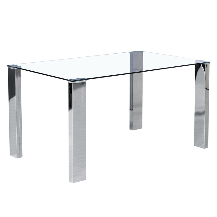 Worldwide Home Furnishings Frankfurt-Dining Table-Stainless Steel Rectangular Dining Table 201-165