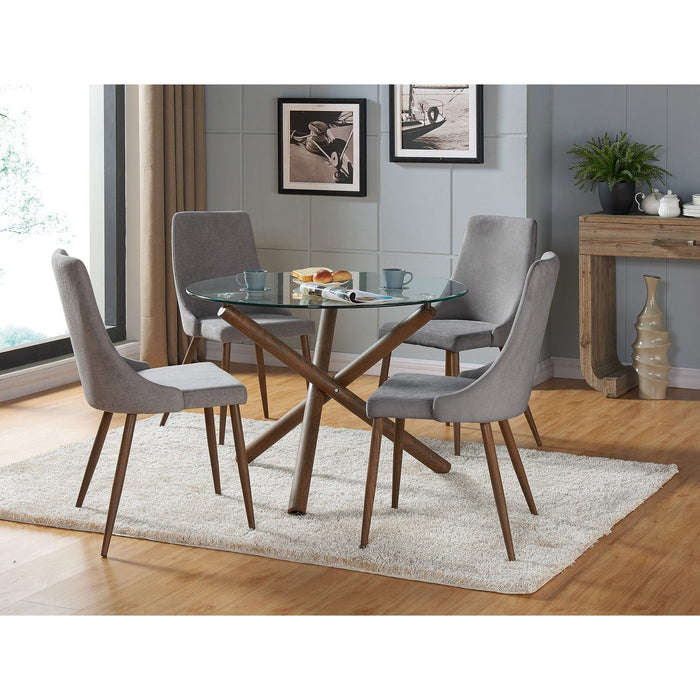 Worldwide Home Furnishings Rocca-Dining Table, 40"Dia-Walnut Round Dining Table 201-264-40