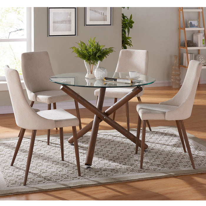 Worldwide Home Furnishings Rocca-Dining Table, 40"Dia-Walnut Round Dining Table 201-264-40