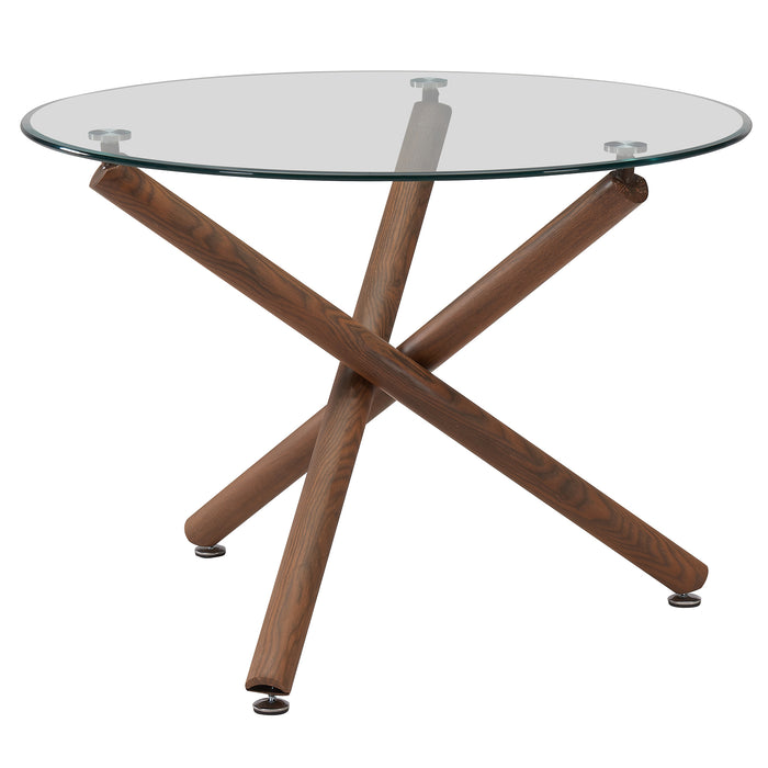 Worldwide Home Furnishings Rocca-Dining Table, 40"Dia-Walnut Round Dining Table 201-264-40