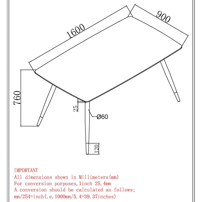 Worldwide Home Furnishings Emery-Rect. Dining Table-White Rectangular Dining Table 201-294REC-WT