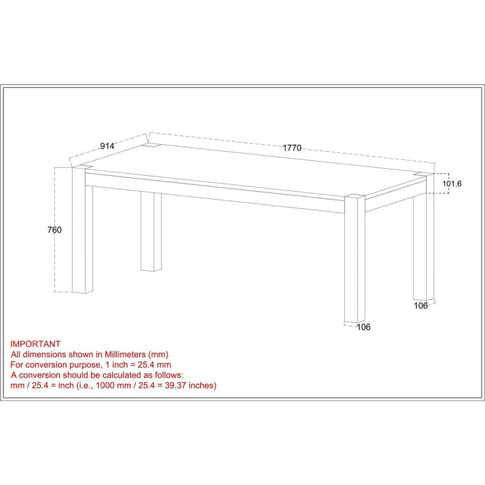 Worldwide Home Furnishings Krish-Dining Table-Dark Sheesham Rectangular Dining Table 201-381DSH