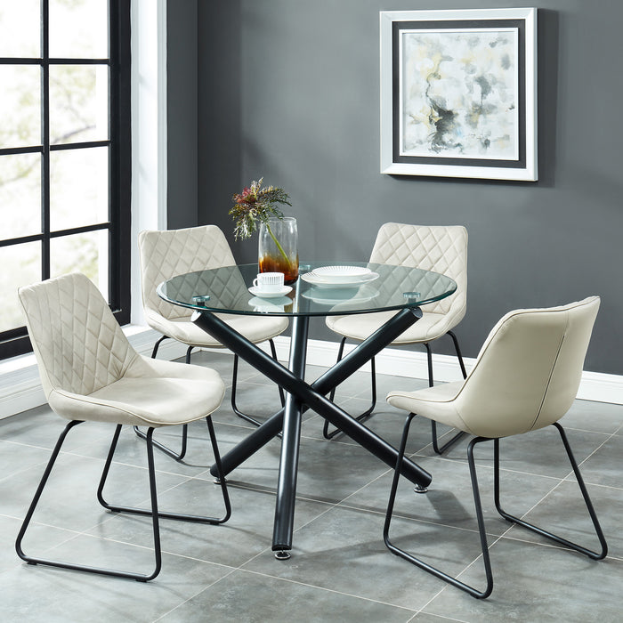 Worldwide Home Furnishings Suzette-Dining Table, 40"Dia-Black Round Dining Table 201-476-40