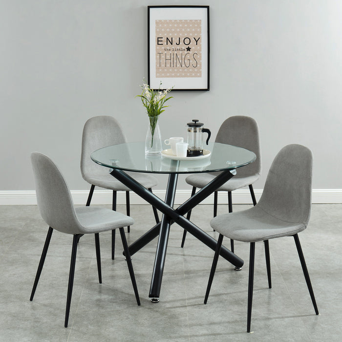 Worldwide Home Furnishings Suzette-Dining Table, 40"Dia-Black Round Dining Table 201-476-40