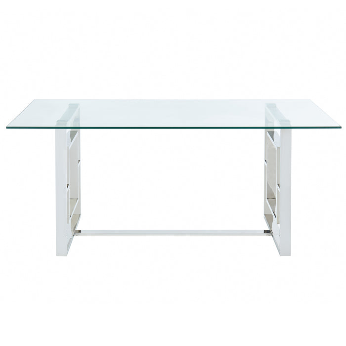 Worldwide Home Furnishings Eros-Dining Table-Silver Rectangular Dining Table 201-482CH