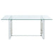 Worldwide Home Furnishings Eros-Dining Table-Silver Rectangular Dining Table 201-482CH
