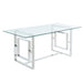 Worldwide Home Furnishings Eros-Dining Table-Silver Rectangular Dining Table 201-482CH