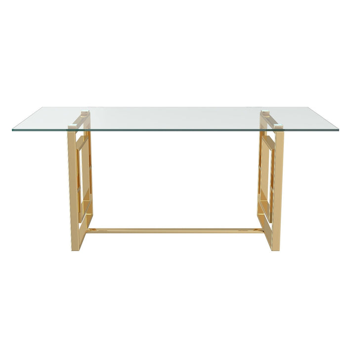 Worldwide Home Furnishings Eros-Dining Table-Gold Rectangular Dining Table 201-482GL