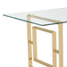 Worldwide Home Furnishings Eros-Dining Table-Gold Rectangular Dining Table 201-482GL