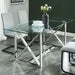 Worldwide Home Furnishings Lorenzo-Dining Table-Silver Rectangular Dining Table 201-521CH