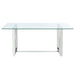 Worldwide Home Furnishings Lorenzo-Dining Table-Silver Rectangular Dining Table 201-521CH