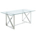 Worldwide Home Furnishings Lorenzo-Dining Table-Silver Rectangular Dining Table 201-521CH