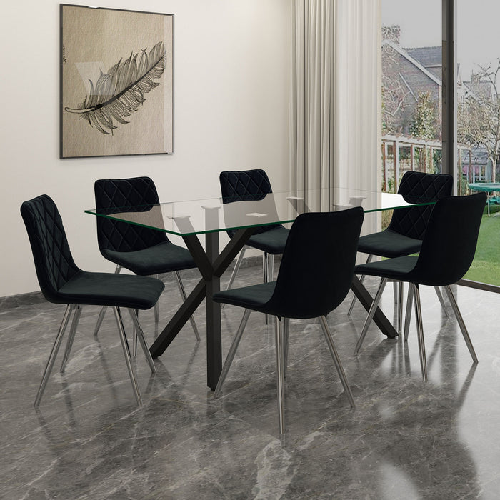 Worldwide Home Furnishings Stark-Dining Table-Black Rectangular Dining Table 201-535BK