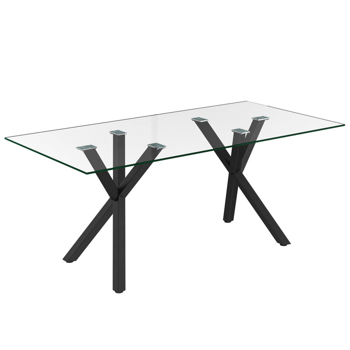 Worldwide Home Furnishings Stark-Dining Table-Black Rectangular Dining Table 201-535BK