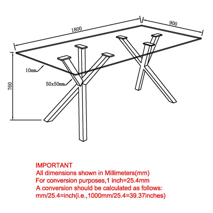 Worldwide Home Furnishings Stark-Dining Table-Walnut Rectangular Dining Table 201-535WAL