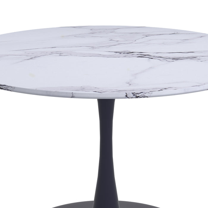 Worldwide Home Furnishings Zilo-Dining Table Large-Black 48" Round Pedestal Dining Table 201-671BK_L