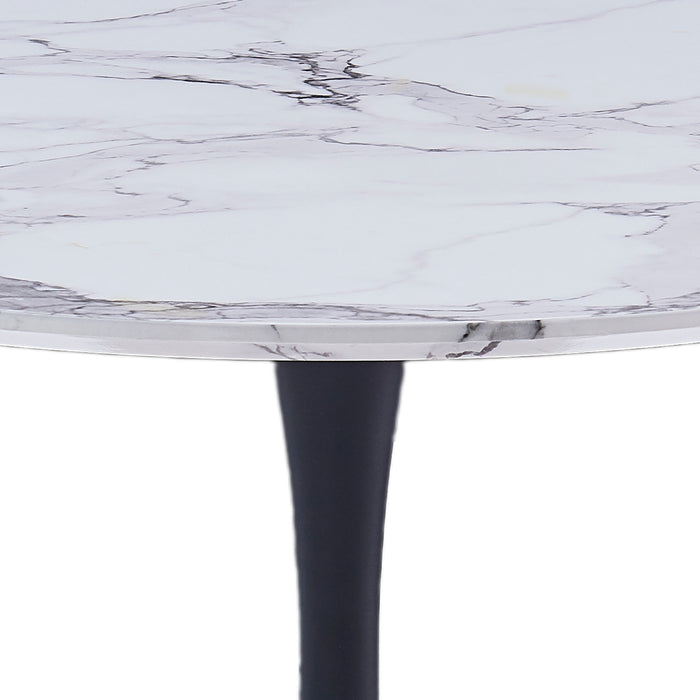 Worldwide Home Furnishings Zilo-Dining Table Small-Black 40" Round Pedestal Dining Table 201-671BK_S