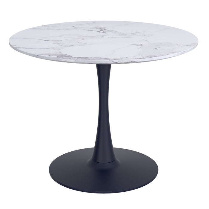 Worldwide Home Furnishings Zilo-Dining Table Small-Black 40" Round Pedestal Dining Table 201-671BK_S