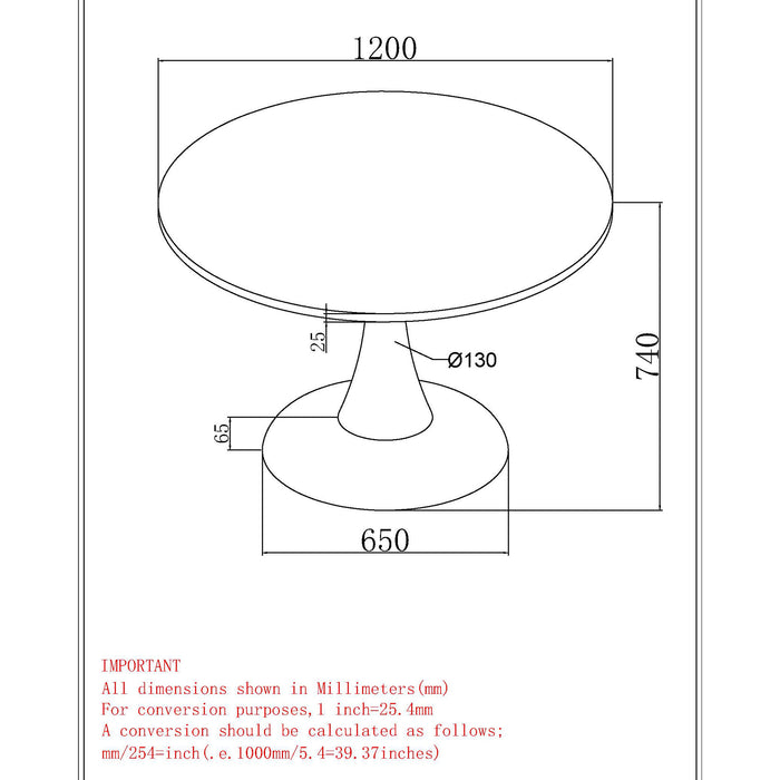 Worldwide Home Furnishings Zilo-Dining Table Large-Aged Gold 48" Round Pedestal Dining Table 201-671GD_L