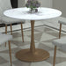 Worldwide Home Furnishings Zilo-Dining Table Small-Aged Gold 40" Round Pedestal Dining Table 201-671GD_S