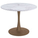 Worldwide Home Furnishings Zilo-Dining Table Small-Aged Gold 40" Round Pedestal Dining Table 201-671GD_S