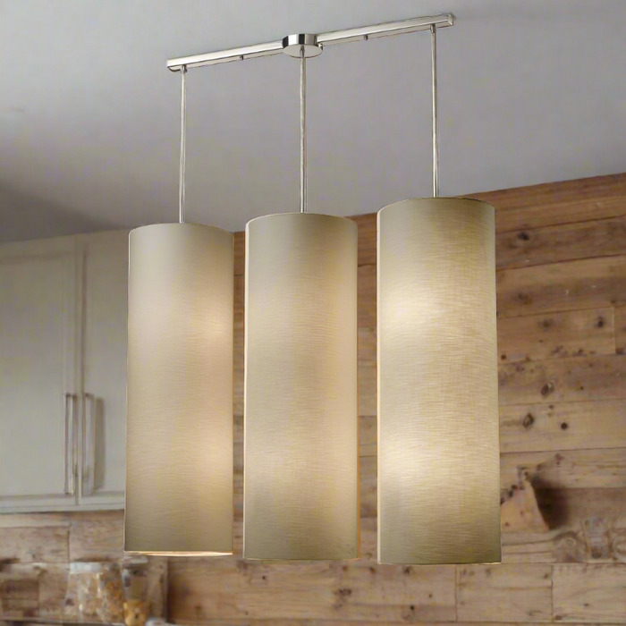 Elk Lighting Fabric Cylinders Satin Nickel Configurable Multi Pendant