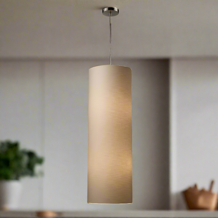 Elk Lighting Fabric Cylinders Satin Nickel Configurable Multi Pendant