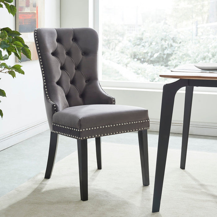 Worldwide Home Furnishings Rizzo-Side Chair-Grey Side Chair, Set Of 2 202-080GY