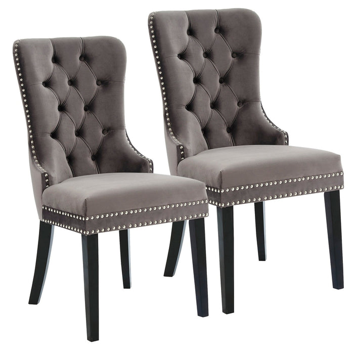 Worldwide Home Furnishings Rizzo-Side Chair-Grey Side Chair, Set Of 2 202-080GY