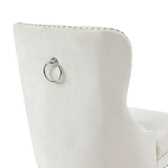 Worldwide Home Furnishings Rizzo-Side Chair-Ivory Side Chair, Set Of 2 202-080IV