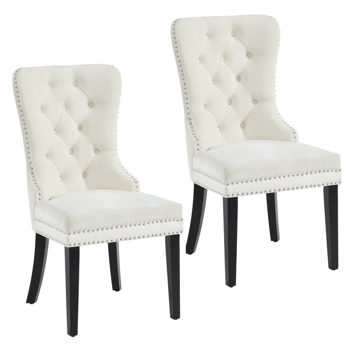 Worldwide Home Furnishings Rizzo-Side Chair-Ivory Side Chair, Set Of 2 202-080IV