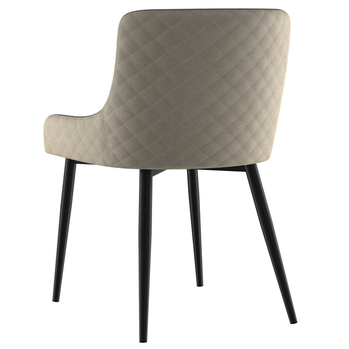 Worldwide Home Furnishings Bianca-Side Chair-Beige/Black Leg Side Chair, Set Of 2 202-086BG/BK