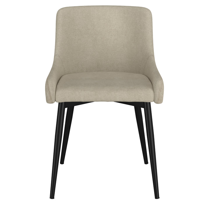 Worldwide Home Furnishings Bianca-Side Chair-Beige/Black Leg Side Chair, Set Of 2 202-086BG/BK