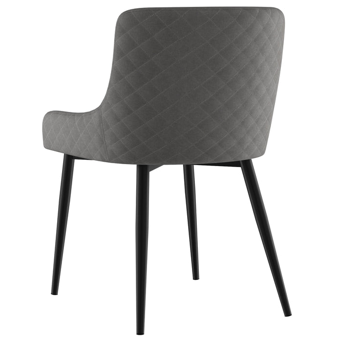 Worldwide Home Furnishings Bianca-Side Chair-Grey/Black Leg Side Chair, Set Of 2 202-086GY/BK