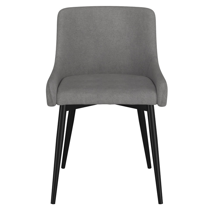 Worldwide Home Furnishings Bianca-Side Chair-Grey/Black Leg Side Chair, Set Of 2 202-086GY/BK
