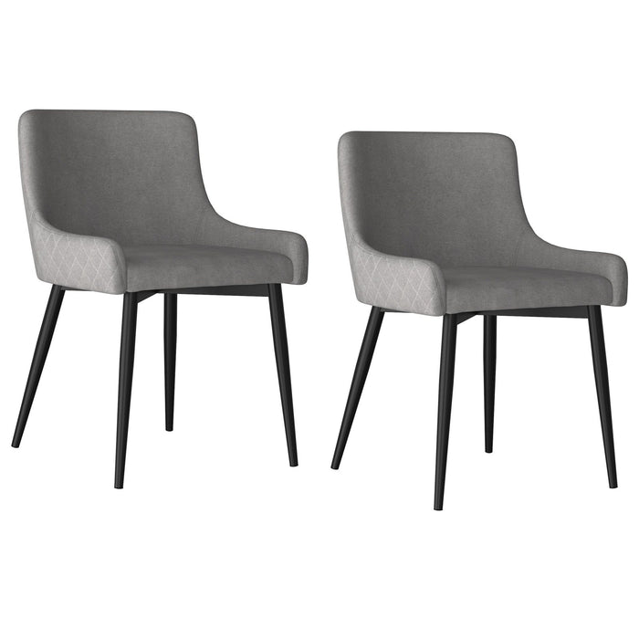 Worldwide Home Furnishings Bianca-Side Chair-Grey/Black Leg Side Chair, Set Of 2 202-086GY/BK