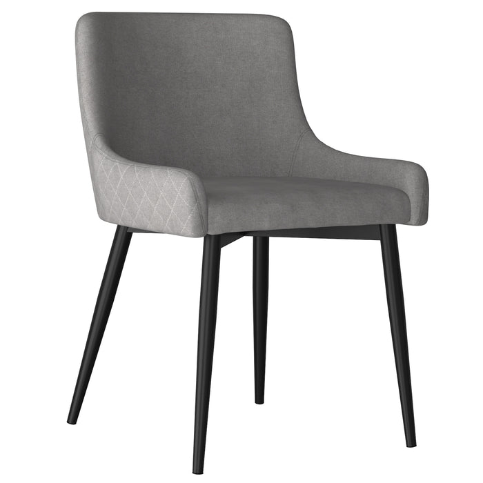 Worldwide Home Furnishings Bianca-Side Chair-Grey/Black Leg Side Chair, Set Of 2 202-086GY/BK