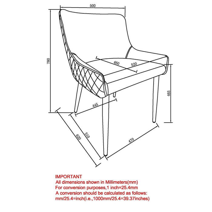 Worldwide Home Furnishings Bianca-Side Chair-Grey/Black Leg Side Chair, Set Of 2 202-086GY/BK