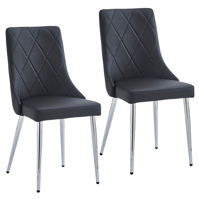 Worldwide Home Furnishings Devo-Side Chair-Black Side Chair, Set Of 2 202-087BK