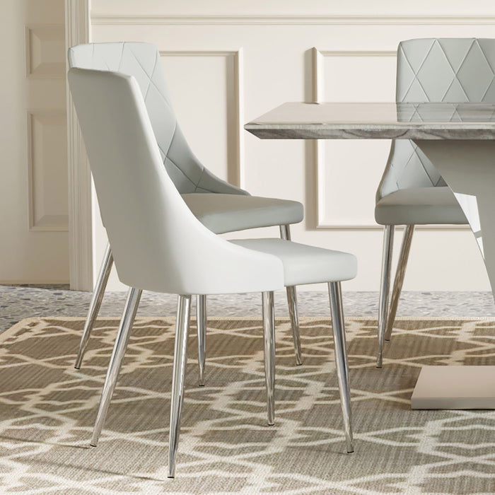 Worldwide Home Furnishings Devo-Side Chair-Light Grey Side Chair, Set Of 2 202-087LG