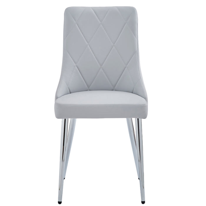 Worldwide Home Furnishings Devo-Side Chair-Light Grey Side Chair, Set Of 2 202-087LG