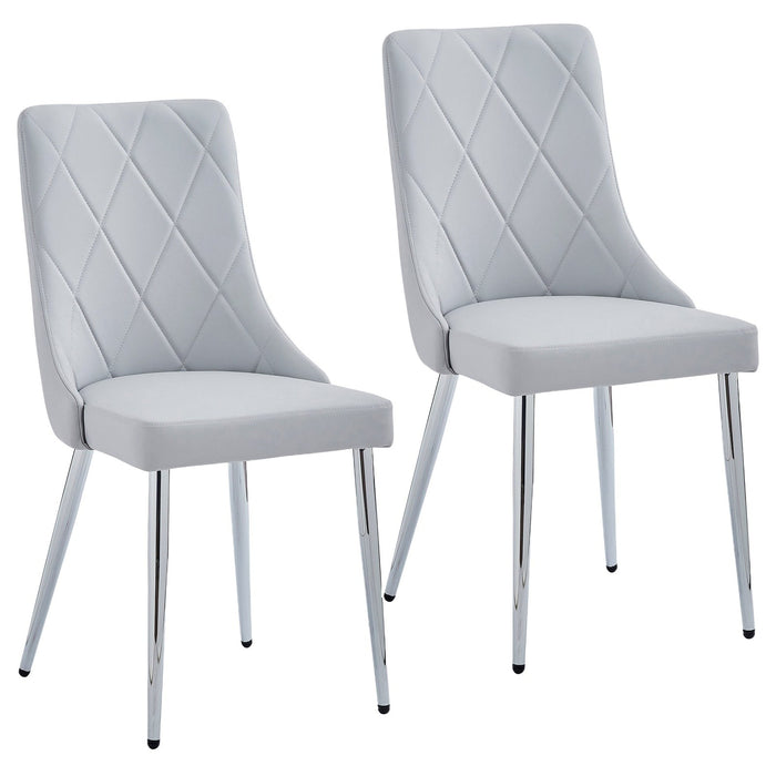Worldwide Home Furnishings Devo-Side Chair-Light Grey Side Chair, Set Of 2 202-087LG