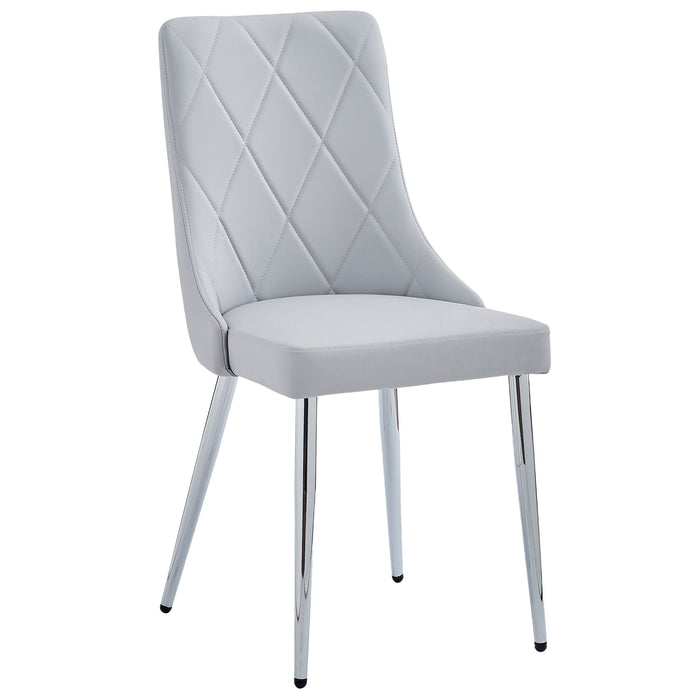 Worldwide Home Furnishings Devo-Side Chair-Light Grey Side Chair, Set Of 2 202-087LG