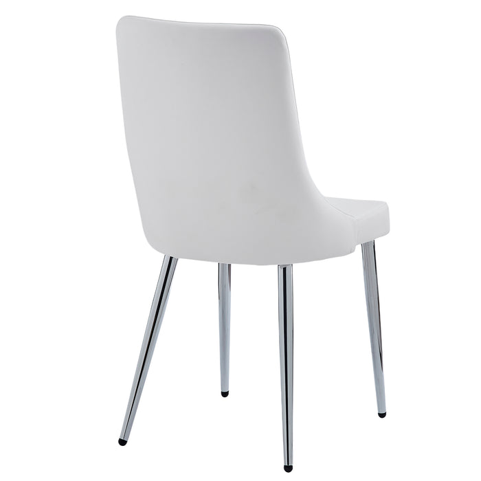 Worldwide Home Furnishings Devo-Side Chair-White Side Chair, Set Of 2 202-087WT