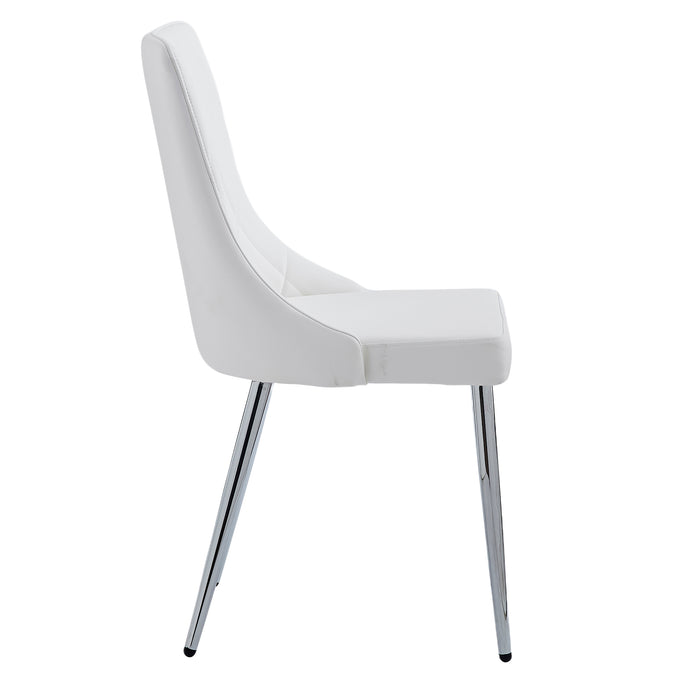 Worldwide Home Furnishings Devo-Side Chair-White Side Chair, Set Of 2 202-087WT