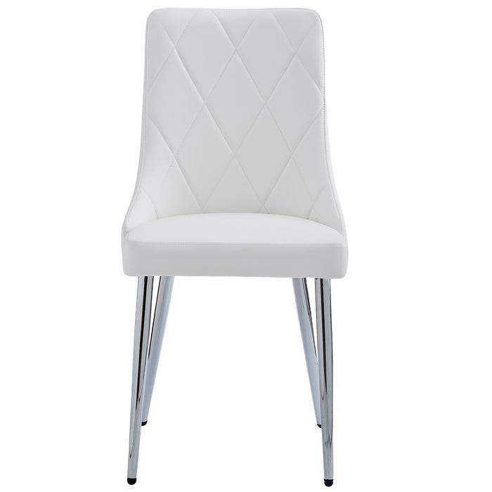 Worldwide Home Furnishings Devo-Side Chair-White Side Chair, Set Of 2 202-087WT