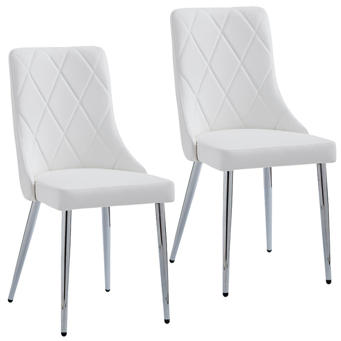 Worldwide Home Furnishings Devo-Side Chair-White Side Chair, Set Of 2 202-087WT